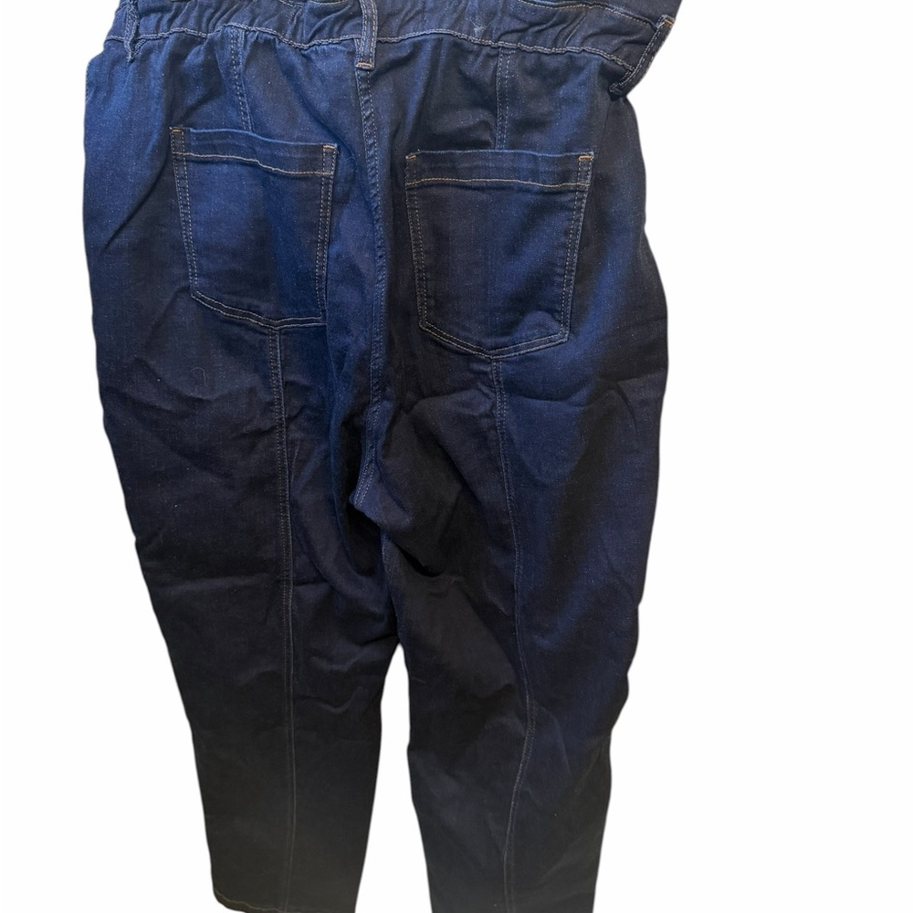 Karl Lagerfeld Navy Paperbag Waist Boyfriend Jeans - Picture 3 of 7